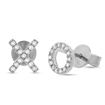 SHY CREATION PAVE DIAMOND XO EARRINGS 