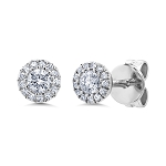 SHY CREATION PAVE DIAMOND HALO EARRINGS