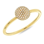 SHY CREATION PAVE DIAMOND BUTTON RING