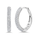 SHY CREATION PAVE DIAMOND HOOP EARRINGS