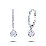 SHY CREATION DIAMOND HALO DANGLE EARRINGS