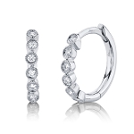 SHY CREATION DIAMOND HUGGIE HOOP EARRINGS