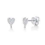 SHY CREATION PAVE DIAMOND HEART POST EARRINGS