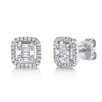 SHY CREATION DIAMOND BAGUETTE POST EARRINGS 