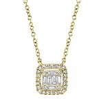 SHY CREATION DIAMOND BAGUETTE NECKLACE