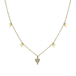 SHY CREATION DIAMOND PAVE HEART NECKLACE