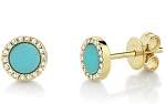 SHY CREATION DIAMOND TURQUOISE POST EARRINGS
