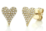 SHY CREATION DIAMOND PAVE HEART EARRINGS