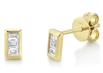 SHY CREATION DIAMOND BAGUETTE POST EARRINGS