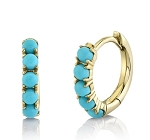 SHY CREATION TURQUOISE HUGGIE HOOP EARRINGS