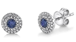 SHY CREATION DIAMOND SAPPHIRE POST EARRINGS