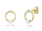 SHY CREATION PEARL CIRCLE EARRINGS 