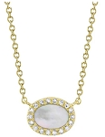 SHY CREATION MOTHER-OF-PEARL OVAL NECKLACE