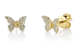 SHY CREATION DIAMOND BUTTERFLY POST EARRINGS