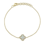 SHY CREATION MOTHER OF PEARL CLOVER BRACELET
