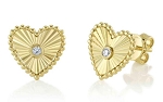 SHY CREATION DIAMOND BEZEL HEART EARRINGS