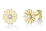 SHY CREATION CULTURED PEARL FLOWER POST EARRINGS