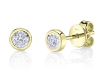 SHY CREATION DIAMOND BEZEL POST EARRINGS