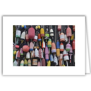Riverbend  "Lobster Shed with Buoys" Glitter Card 