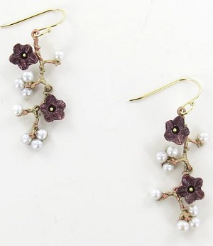 Michael Michaud "Ume Branch" Wire Earrings 