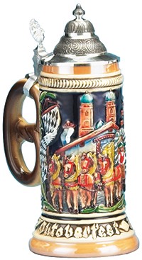 German "Oktoberfest Beer Wagon" Stein 