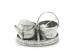 Pewter "Waterling Can and Pail" Sugar & Creamer Set 