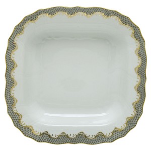 Herend "Fish Scale" Square Fruit Dish Gray 