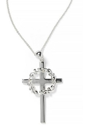 Southern Gates "Scrolling Vine Cross" Pendant and Chain 