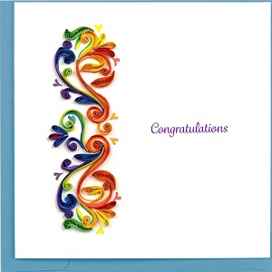 Quilling Card "Rainbow Swirl Congratulations" 