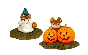 Wee Forest Folk "Peek-A-Boo & Ghostie" Miniature Set 