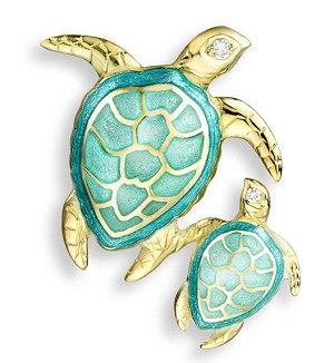 Nicole Barr 18kt Gold  "Sea Turtles" Pendant 