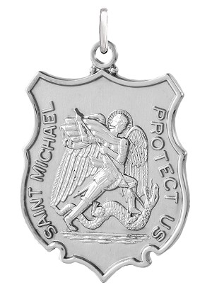 Sterling Silver "St. Michael Shield" Medal 