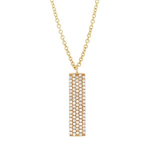 Shy Creation Pavé Rectangle Necklace 