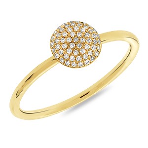 Shy Creation Pavé Diamond Button Ring 