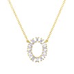 Shy Creation Diamond Oval Baguette Necklace 