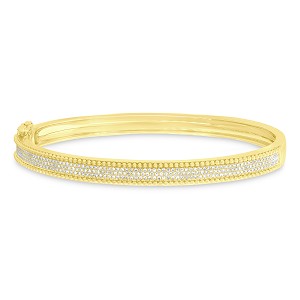 Shy Creation Diamond Pavé 14kt Gold Bangle 