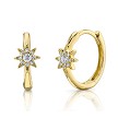 Shy Creation Diamond Starburst Huggie Hoop Earrings 
