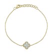 Shy Creation Diamond MOP Clover Bracelet 