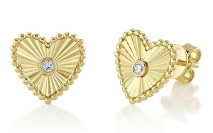 Shy Creation Diamond Heart Earrings 
