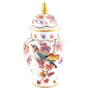 Herend "Autumn Leaves Ginger Jar" Limited Edition 