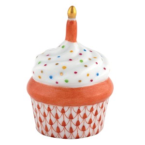 Herend "Cupcake with Candle" Rust 