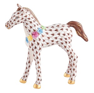 Herend "Foal with Flowers" Chocolate 