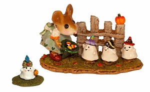 Wee Forest Folk "Trick or Treat Trio & Ghostie" Set 